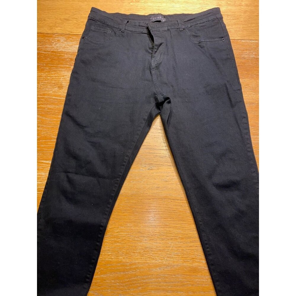 Cowboy Mens Black Slim Fit Jeans Size 36